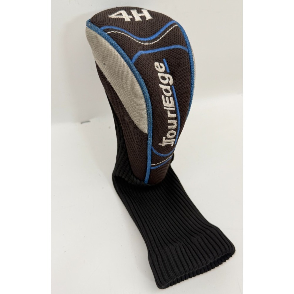 Tour Edge HP25 4 Hybrid Golf Club Headcover Black Silver Blue Trim 4H Knit Sock